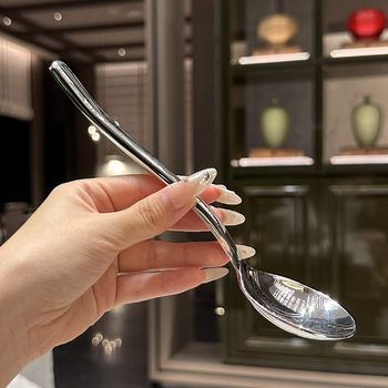 304 stainless steel adult round head spoon to eat fried rice