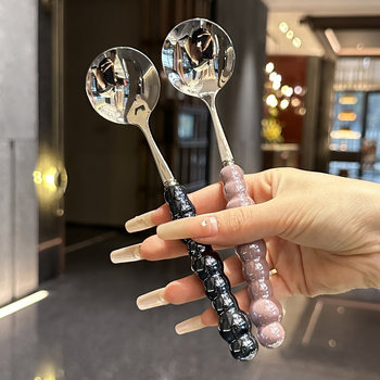 Pearl ceramic handle 304 stainless steel knife and fork spoon