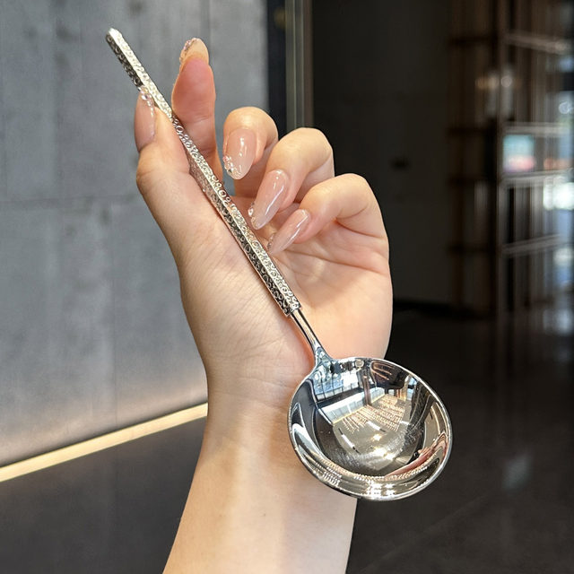 Japanese hammer pattern 304 stainless steel western food spoon main meal more meal spoon spoon