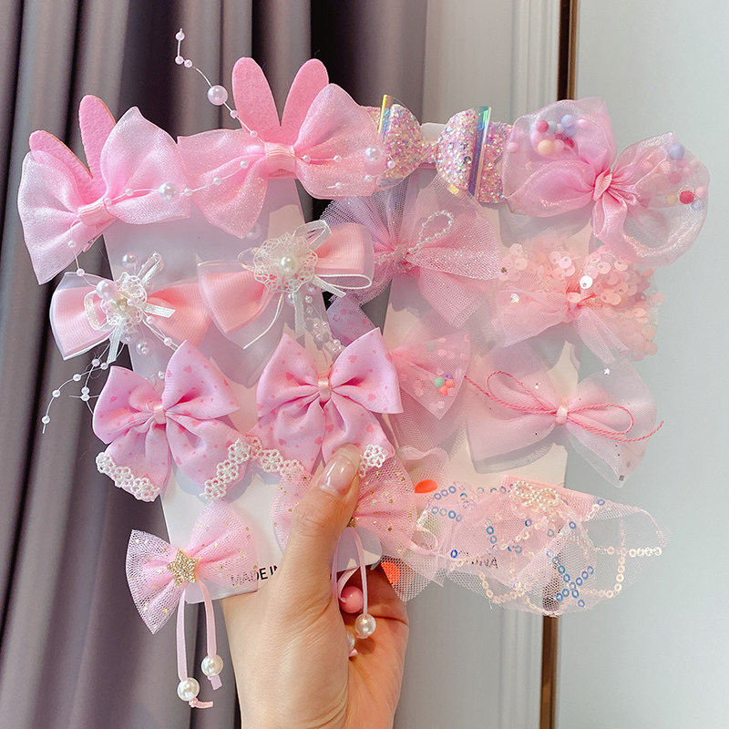 Child Hair Clip Headwear Girl Butterfly Knot Hair Clip Little Girl Netred 2022 New Baby Clip Hair Accessories