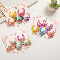 Child candy color cute leather gluten with no injury good hair ring head decoration girl acrylic head rope haircut hair rope