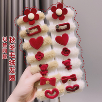 2022 new Chinese New Years head rope Childrens hair adorned girls New Years headwear net red girl leather gluten hair Hair Rope