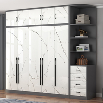 Light luxury wardrobe home bedroom modern simple solid wood simple cabinet Nordic assembly locker free wardrobe