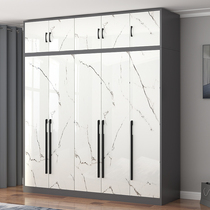 Light luxury wardrobe home bedroom solid wood modern simple small apartment wooden cabinet simple three or four door storage wardrobe