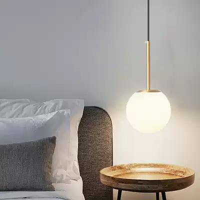 Simple bedroom bedside ceiling lamp light luxury personality dining room bar glass ball single head chandelier