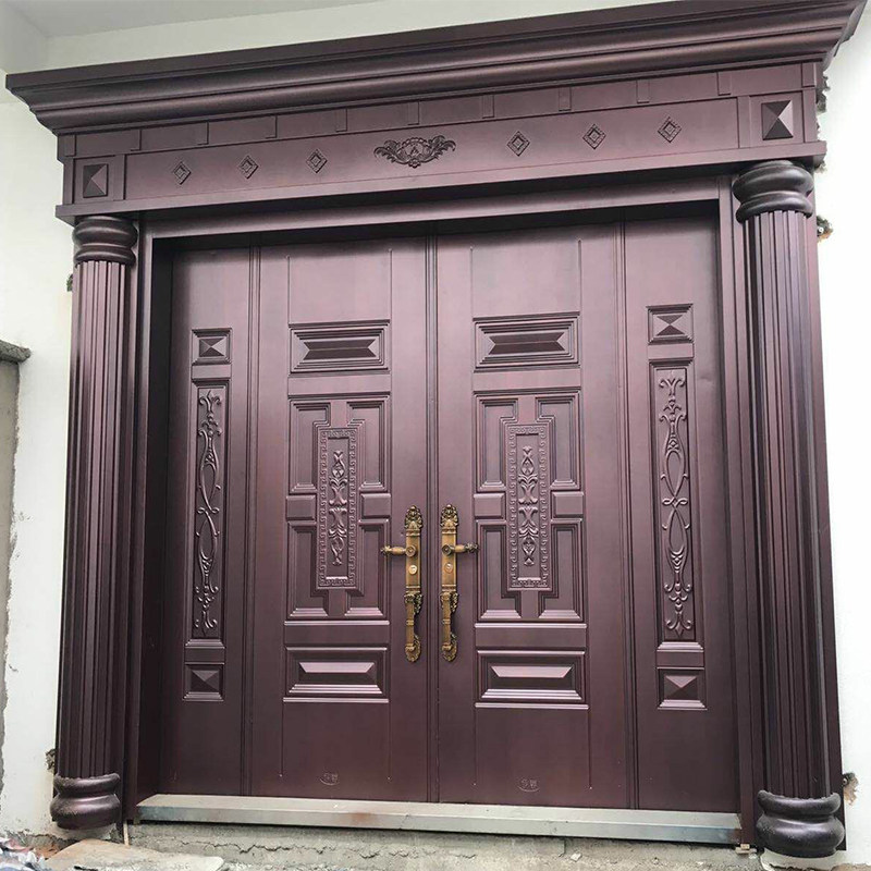 Zinc alloy gate Double open door Home Double open Villa Gate Countryside primary and secondary door Entrance Door Imitation Bronze Door-Taobao