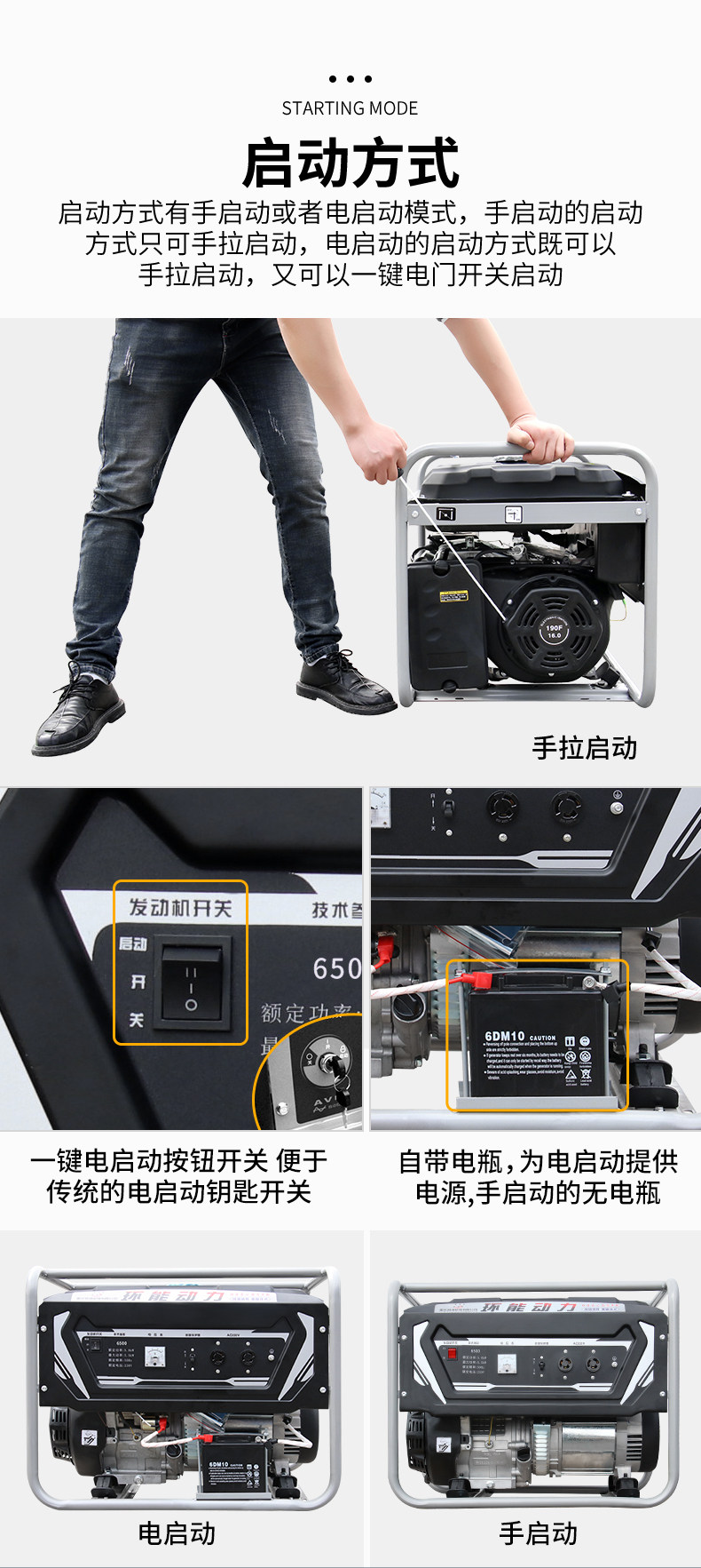 Ring Power gasoline generator 3KW hand/electric start single-phase small household gasoline generator set 220V