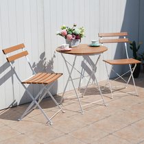 Nordic balcony small table and chair Net red three-piece set leisure foldable outdoor table and chair outdoor household balcony small coffee table