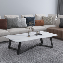 Italian rock plate coffee table Small apartment Simple modern light luxury tea table Living room household marble TV cabinet combination