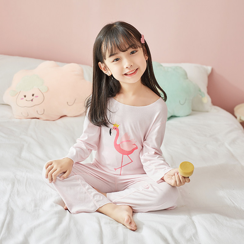 Cotton classmate children without trace underwear boys and girls soft and trace Model pajamas pajamas thin suit