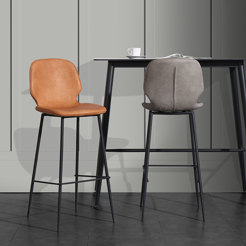 Bar chair home modern minimalist light luxury back chair high chair Nordic bar chair wrought iron high bar stool