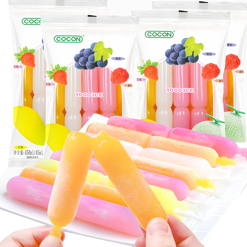 马来西亚进口cocon可康碎碎冰多口味果汁饮料棒棒冰可吸果冻30支