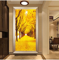 Diamond painting gold full of hand-pasted finished porch entrance corridor vertical decorative hanging painting