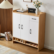 Solid wood shoe cabinet modern minimalist living-room home door lockers Xuanguan Gate Hall light extravagant and large capacity storage