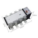 Изоляция Двойной автоматический переключатель автоматического преобразования 4P380V1600A Трехфазный четырехностный ручной коммутатор PC Class ATS