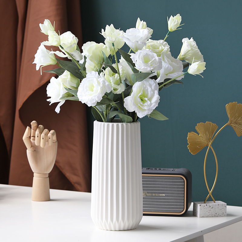 Simulation flower lisianthus table decoration flower art home living room vase decoration plastic bouquet