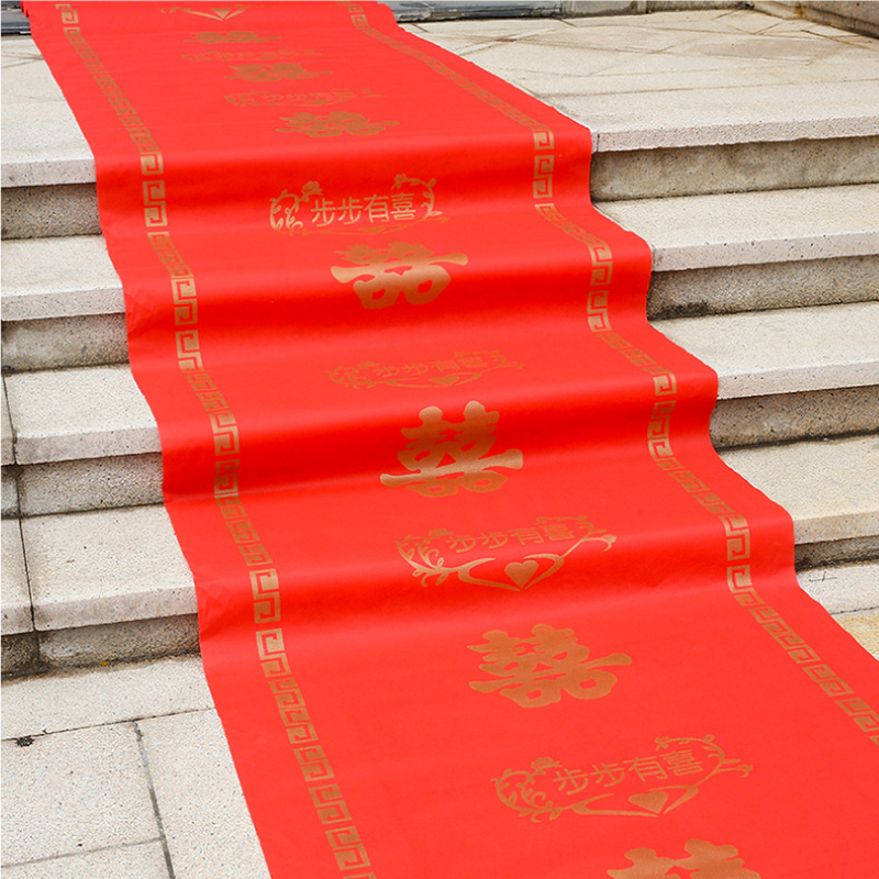 Red carpet one-off wedding wedding with big red carpet festive celebration opening thickened non-woven carpet