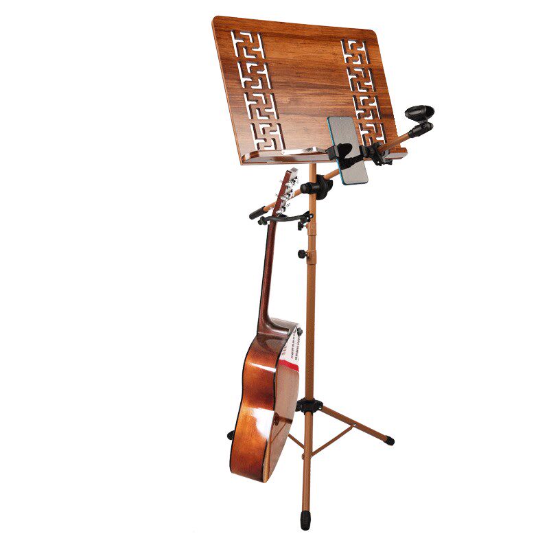 Qu Genealogy Shelf Shelf Wooden Home Guitar Electronic Qin Guzheng Musical Score Rack Guzheng Spectrum Rack Musical Score Shelf