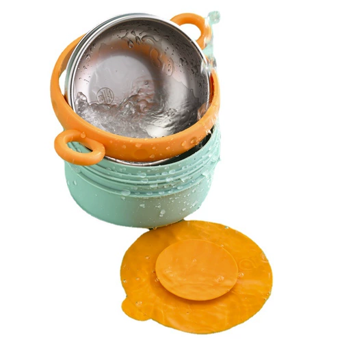 Посуда для кормления, увлажняющий термос из нержавеющей стали, детская обеденная тарелка, защита от ожогов, защита при падении