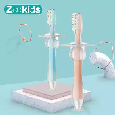 Baby training silicone three-dimensional baby milk toothbrush children toothbrush silicone tongue coating soft brush baffle safety brush