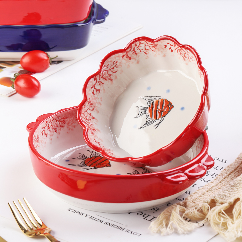 Bincoo tableware single lovely fruit Japanese household creative ceramic bowl dish dish suits for strawberry salad dishes