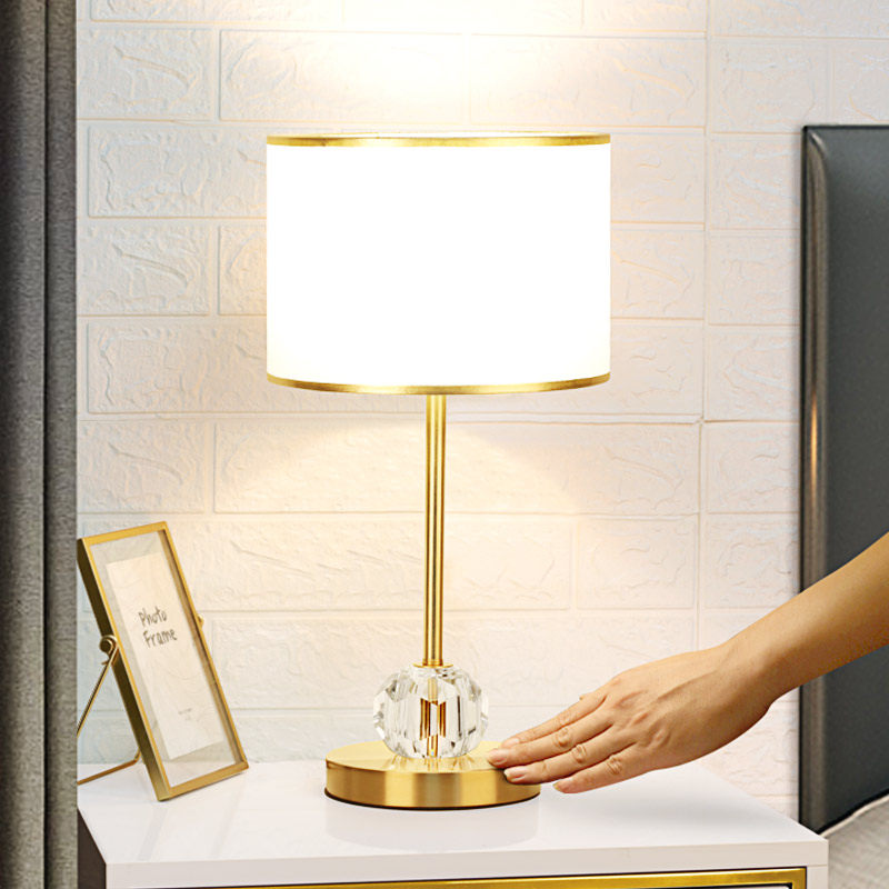Table lamp light extravagant crystal bed head lamp bedroom touch adjustable light living room rear modern lavish imitation bronze bedside table lamp