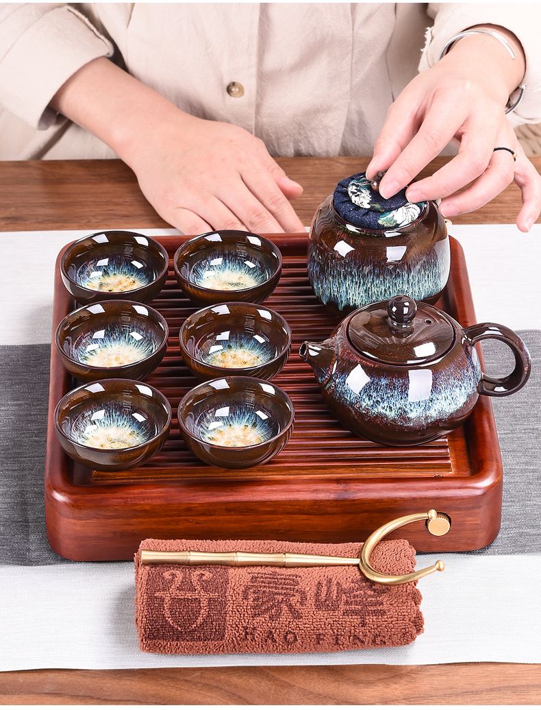 Japanese heavy bamboo tea tray up tea set teapot teacup small household contracted kung fu tea saucer