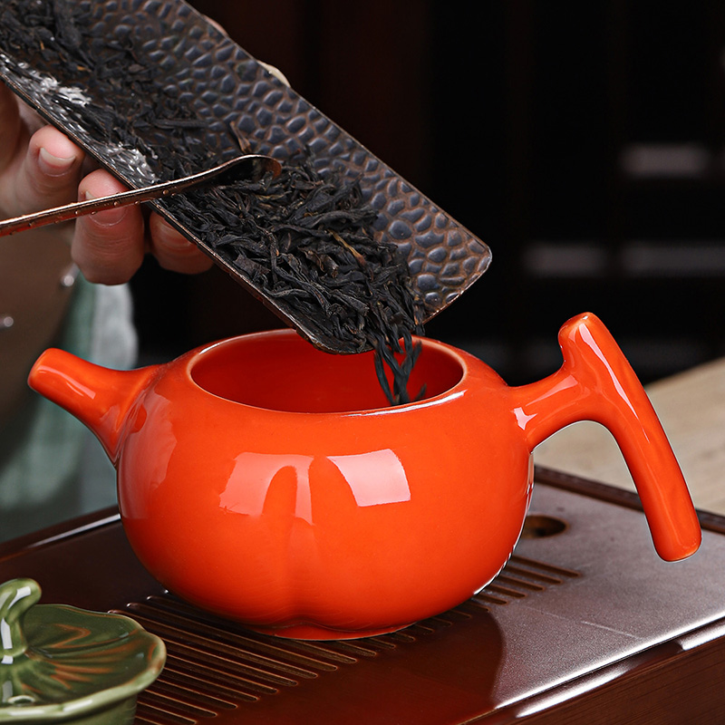 Japanese persimmon persimmon creative best kung fu tea set gift box set persimmon teapot contracted household caddy fixings