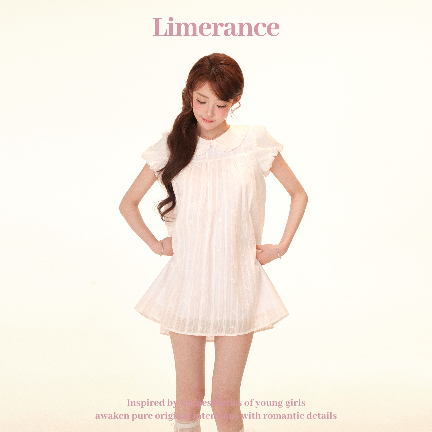 Limerance フリル 丸襟 ワンピース