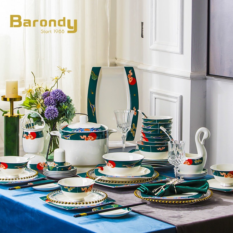 Barony simply Nordic creative Joe dishwasher suit household with light luxury ceramic bone ceramic tableware