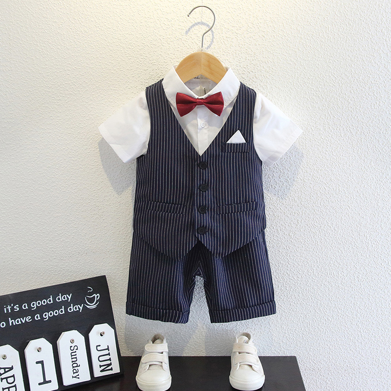 Kids Blazer Boys Summer Suit British Flower Boy Baby Year Gown Summer Little Boy Summer Suit Tide