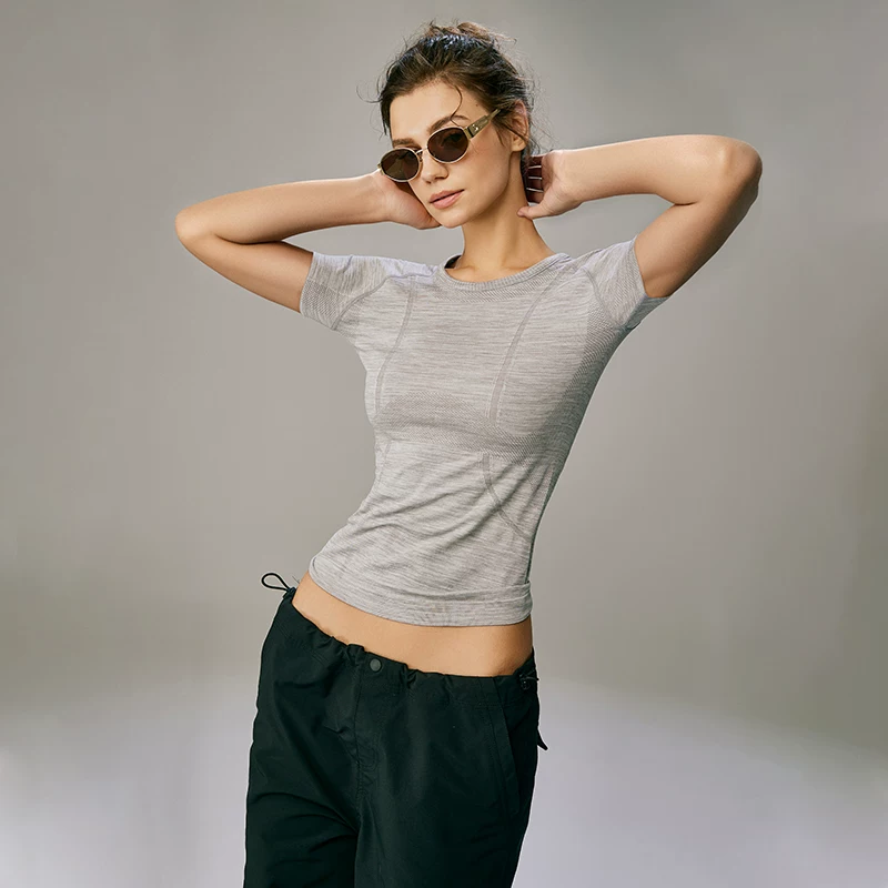 Спортивная быстрая сушка mitaogirl, спортивная футболка для зала, для йоги, для бега, с коротким рукавом