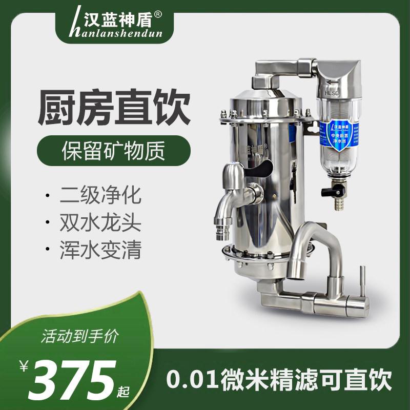 Kitchen Straight Drinking Wall-mounted Ultrafiltration Water Purifier Home Machine Rural Well Water Tap Water Front Filter Removable