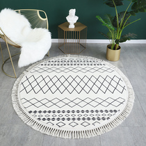 Moroccan Round Carpet Folk Sleeping Line Bedroom Geometric Bedside Chairs Hanging Basket Handmade Flow Su Living-room Floor Mat