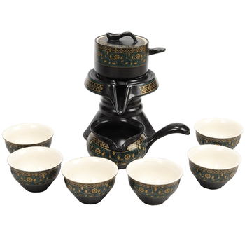 Anti-scalding rotating water brewing lid stone ground tea set