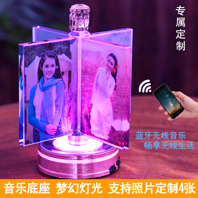 Music box crystal ball creative diy personality custom photo to send girls girls surprise girlfriend birthday gifts