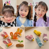 Детская морковная милая заколка для волос, мультяшные шпильки для волос, трикотажная трехмерная челка, популярно в интернете