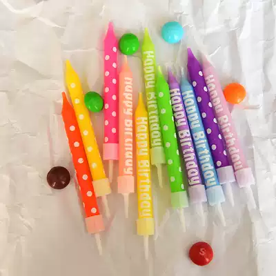 INS birthday candle black gold pencil Candle polo point macaron color Japanese Korean style birthday decoration cake