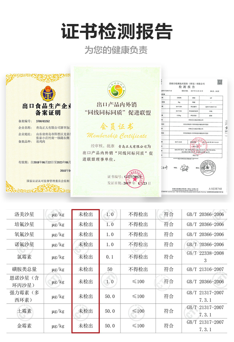 CP正大食品去皮鸡胸肉500g*2袋