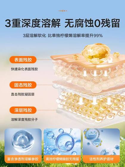 纳米胶带强力除胶剂高效去除3M胶双面胶透明胶残胶不干胶贴纸发泡胶胶印无痕挂钩瓷砖清洁剂家用多功能解胶剂