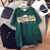 Tide, хлопковая длинная белая летняя футболка с коротким рукавом, средней длины, в корейском стиле, большой размер