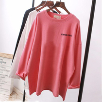 2021 new cotton long-sleeved t-shirt womens top in the long section spring and autumn large size loose Korean version of the tide ins base shirt