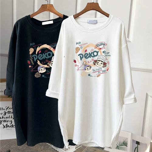 Tide, хлопковый длинный приятный телу осенний лонгслив, средней длины, большой размер, в корейском стиле, увеличенная толщина