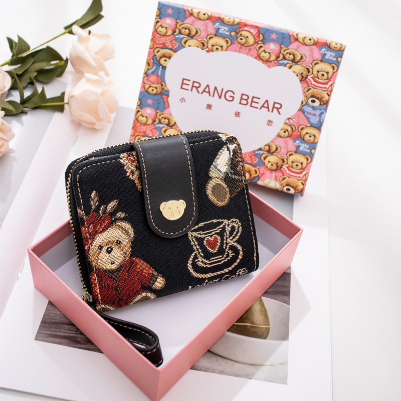 Winnie the Pooh Wallet for Women, Short Canvas Korean Style Cute Coin Purse, Winnie the Pooh Girls' Clutch Bag, Small Card Holder Winnie the Pooh Wallet for Women, Short Canvas Korean Style Cute Coin Purse, Winnie the Pooh Girls' Clutch Bag, Small Card Holder