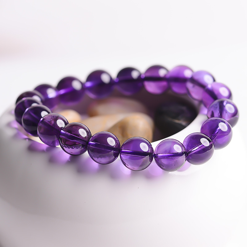 Uruguay natural amethyst bracelet Female student examination hand string transfer beads peach flowers to send girlfriend gifts Natural