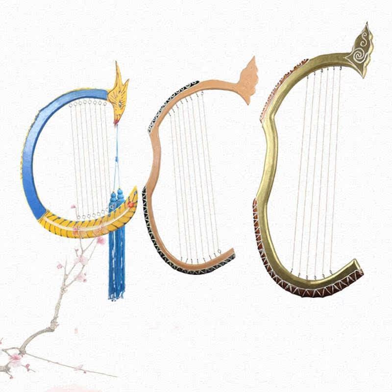 Take photos of ethnic retro Chinese home stage feature music practice gifts zhenzheng harp instrument niche peacock
