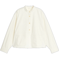 ARKET womens pure cotton long-sleeved stand-collar denim shirt top white 2024 autumn new style 1233626001