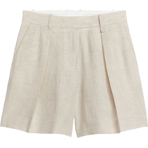 ARKET Womens High Waist Linen Shorts Beige 2024 Spring and Summer Classic 1137493001