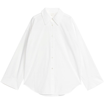 ARKET womens pure cotton loose long-sleeved casual shirt top white 2024 summer new style 1038392003