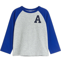 ARKET Boys Pure Cotton Round Neck Long Sleeve Letter Print Contrast Color T-Shirt 2023 Autumn New Product 1066435007